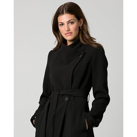 Le Chateau Double Weave Convertible Collar Wrap Black Coat Size XXL - Picture 3 of 4